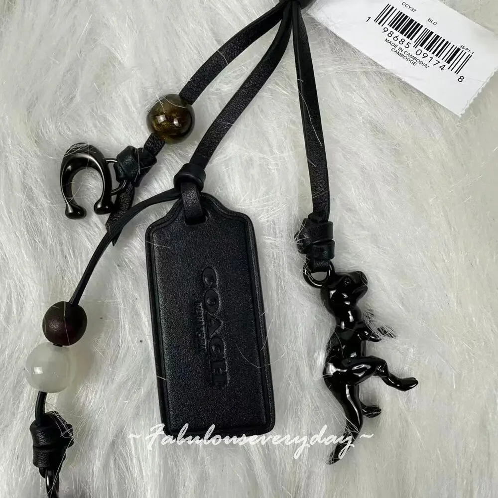 Coach Heritage Bag Charm CCY37 Black NWT